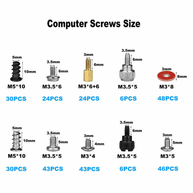 300pcs Computer Screws Standoffs Set Kit for PC Hard Drive Motherboard Case Fan 300pcs Computer Screws Standoffs Set Kit for PC Hard Drive Motherboard Case Fan