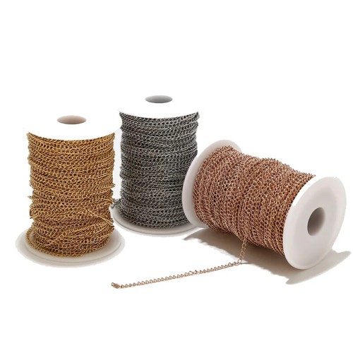 10meters Stainless Steel Welded Extension Tail Chain Gold Plated Extender Chains - Picture 5 of 11