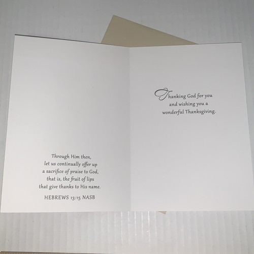 Hallmark DaySpring Thanksgiving Card: Abundant Blessings Rich Harvest Of Praise - Picture 3 of 7