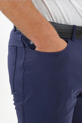 Pantalones de golf elásticos de rendimiento de 5 bolsillos rectos Hero 30x32 azul marino índigo usados en excelente estado - Imagen 4 de 8
