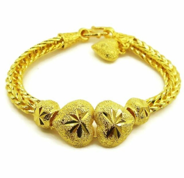 Chain 22k 23k 24k Thai Baht Yellow Gold GP Bracelet Jewelry 7 Inch for