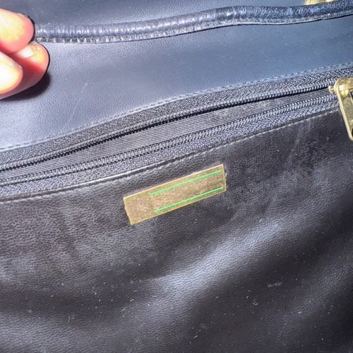 Vintage Bruno Magli 1980s Italian Leather Clutch Designer Black w Shoulder Strap - Picture 11 of 12