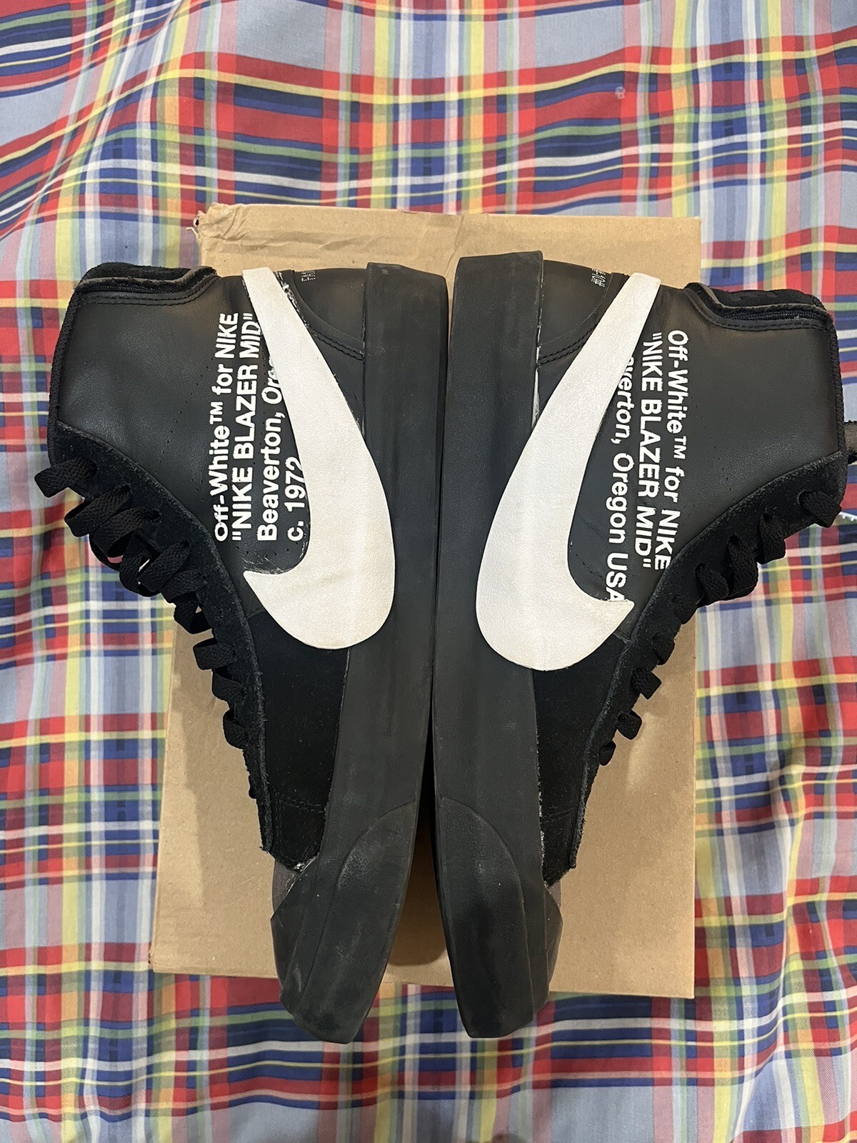 OFF WHITE X NIKE Nike Blazer Mid x BIANCO SPORCO ""Grim Reapers"" taglia 10 2018 indossate leggermente og tutte