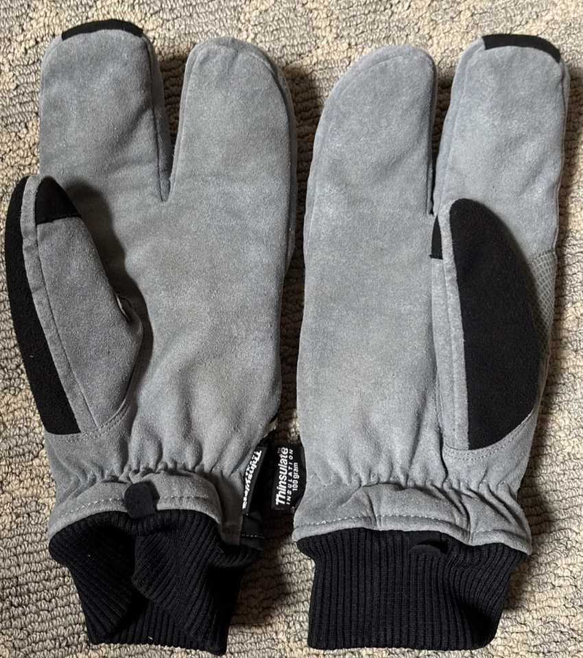 Luvas masculinas ToKo tamanho 11 preto/cinza dedo dividido Syn. Couro 100g Thinsulate - Imagem 2 de 4