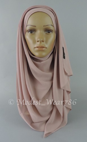 Premium Quality Chiffon Maxi Hijab Scarf Muslim Headcover 180x70 - 180x85 Cm - Picture 40 of 87