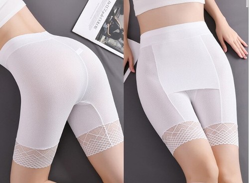 Damen High Waist Leggings Eisseide nahtlos Übergröße Spitze Unterhose 90861 - Bild 24 von 27