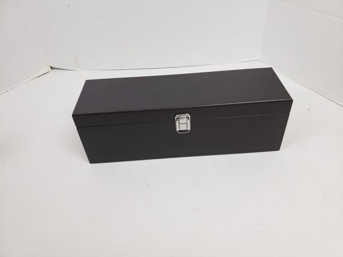 Matte Black Finish Single Wine Box w/Tools 14" x 5" x 4.5" - Picture 2 of 9