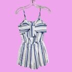 Abercrombie Kids Girls Size 13/14 One-Piece Sleeveless Shorts, Striped Romper