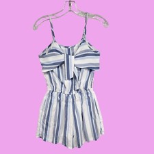 Abercrombie Kids Girls Size 13/14 One-Piece Sleeveless Shorts, Striped Romper