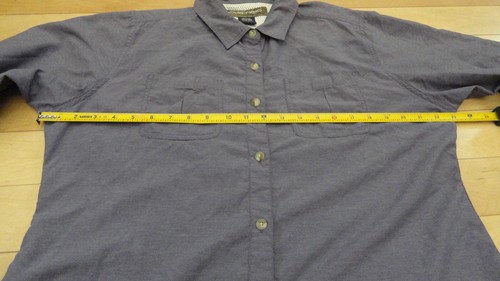 Ex Officio Shirt Wm Sz L Hiking Outdoors Long Sleeve Blue/Gray Button Roll Tab - Picture 7 of 8