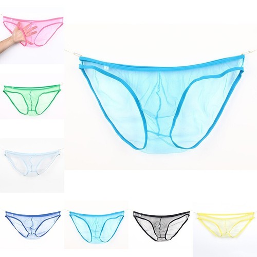 Men's Sexy Low Waist Ultra-thin Mesh Transparent Underwear Large Size Briefs New - Bild 7 von 40