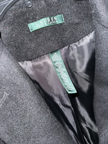Lauren Ralph Lauren Damen Gr. 14 schwarz klassisch Wollmischung Mantel Welt Taschenklappe - Bild 9 von 10