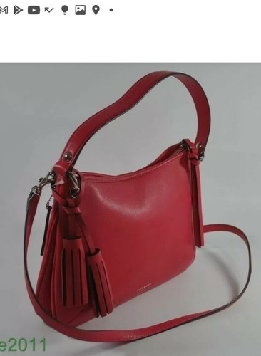 New Coach Legacy Leather Double Gusset Crossbody Pink Scarlet - 26601 SVAP1 - Picture 2 of 8
