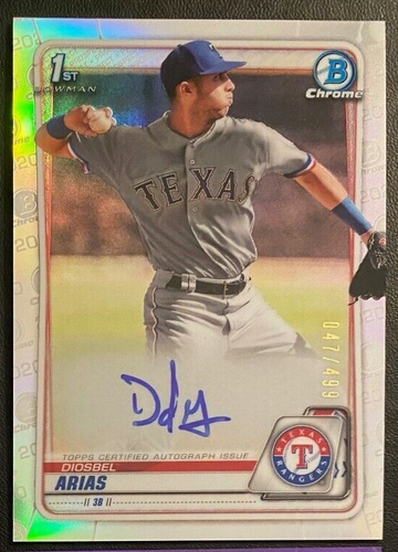 2020 Bowman Chrome Prospect Auto Refractor DIOSBEL ARIAS #CPA-DA RANGERS /499 - Picture 1 of 2