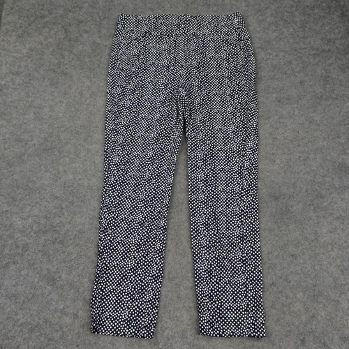 Chicos Pants Womens 0 Regular 4 Blue Ankle Travelers Polk Dot Crepe Pull On - Afbeelding 1 van 12