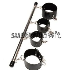 Handcuffs Lockable Binding Slaver Spreader Bar Wrist Ankle Cuffs Restraint Set