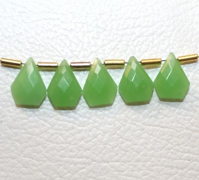 Natural Aqua Chalcedony 12x16mm Pear Shape Faceted Gemstone Briolette Beads
