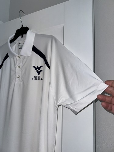 Camisa polo para hombre West Virginia Mountaineers Champion blanca talla grande - Imagen 4 de 8