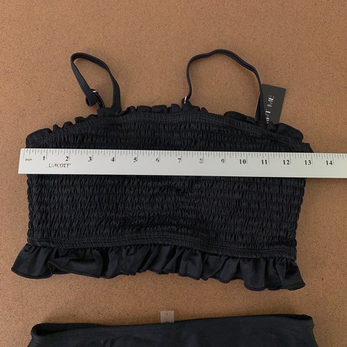 Tempt Me Women's Size Small Black 2 Piece Smocked Top High Waist Bikini Set NWT - Picture 7 of 10