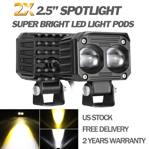 For Chevy Silverado 1500 2500 3500 Grille 2.5'' LED Work Light Spot Pod Fog Lamp - Picture 11 of 16