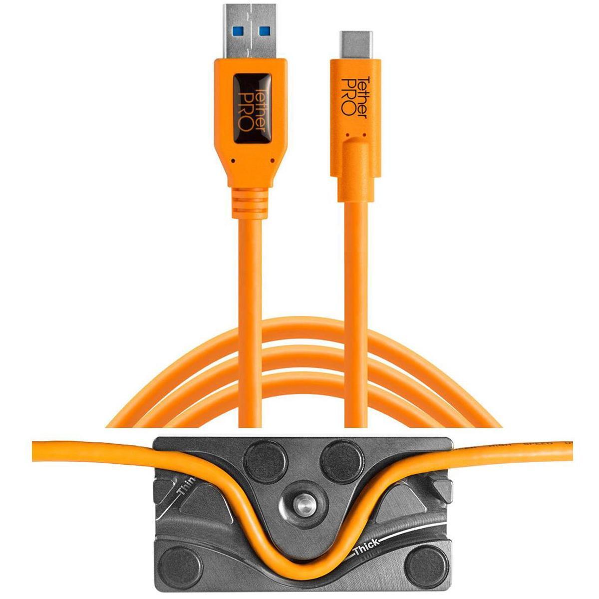 Панель для крепления Tether Tools, кабель TetherPro 15 USB 3.0-USB-C, оранжевый