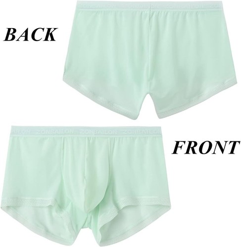 Men's Ice Silk Mesh Boxer Briefs Transparent Stretch See-Through Trunks M-3XL - Picture 26 of 54