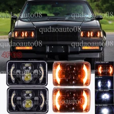 4PCS 4x6" inch LED Headlights DRL Hi/Lo Fit 1982-1987 Buick Regal Grand National