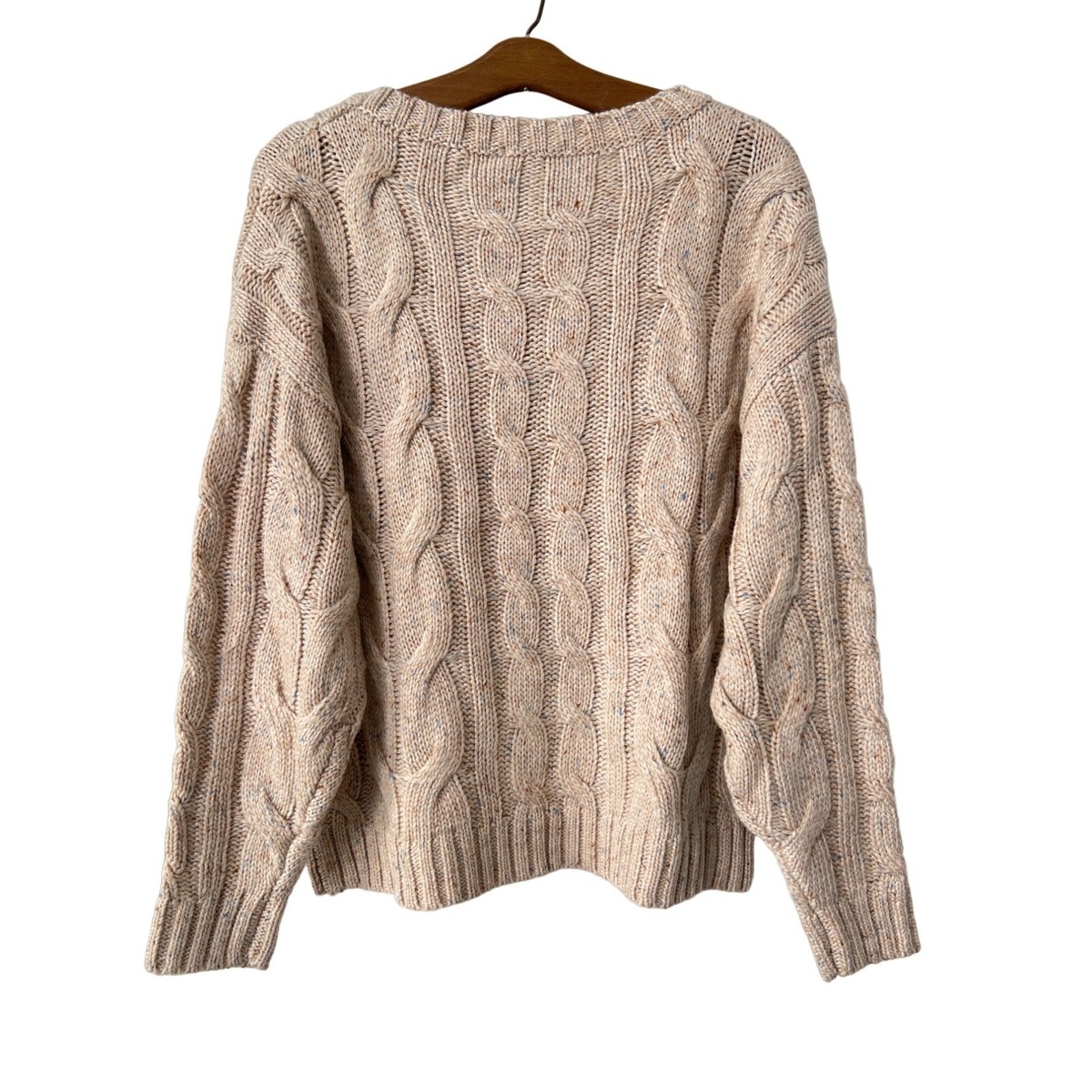 Dress Forum Speckled Cable Knit Pullover Sweater Womens L