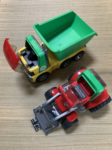 Bruder Roadmax Green Dump Truck & Red Tractor Loader Set - Picture 2 of 19