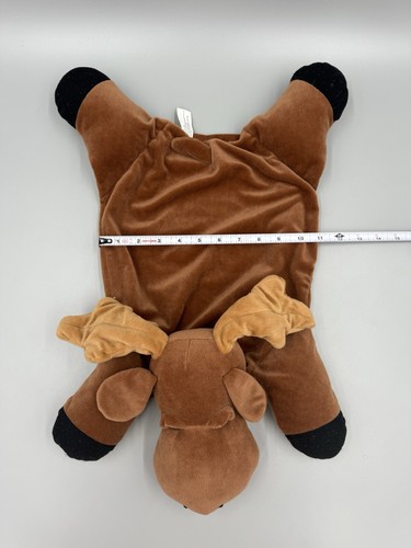 Vintage Moose Brown Laying Flat 20 Inch Plush Lovey Pillow Blanket ANCO 2003 - Picture 4 of 8