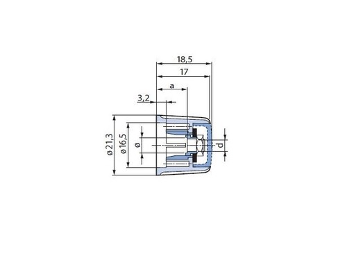 2pcs Classic collet knob 21 mm matt gray, ELMA 020-4415, Shaft 6mm, ROHS - Bild 3 von 3