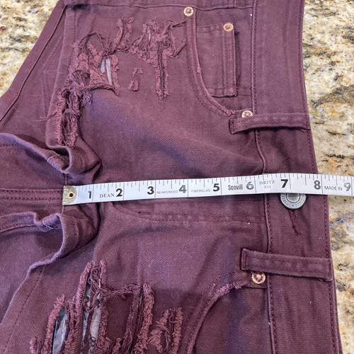 Pantalones cortos de mezclilla de borgoña AMERICAN EAGLE elásticos en dificultades talla 6 - Imagen 4 de 8