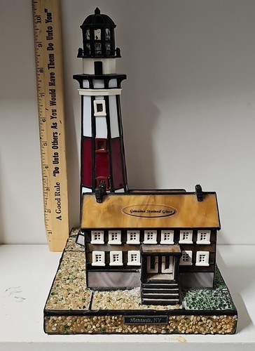 Stained Glass Lighthouse Lamp Montauk NY - Picture 6 of 8