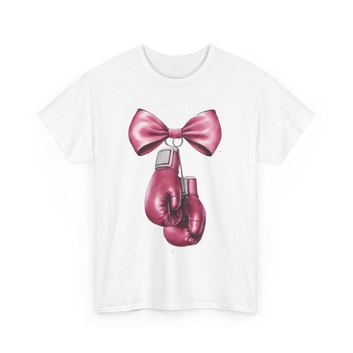 FIGHT CANCER BOXHANDSCHUH PINK RIBBON BOW Coquette Graphic T-Shirt Damen - Bild 5 von 22