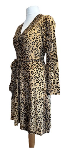 Milly New York Damen Kleid Leopard Merinowolle Knopfleiste Gürtel Größe M 12-14 - Bild 6 von 16