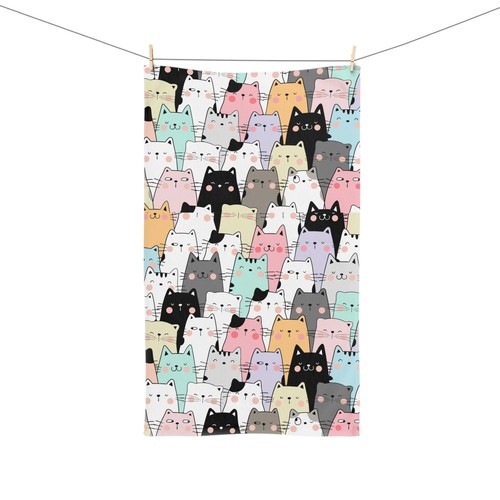 Kittens Hand Towel Cats bathroom cat Guest towel animal print cat lover gift - Picture 7 of 8
