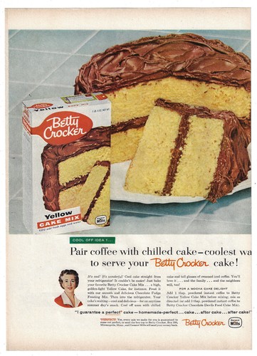 Betty Crocker Cake Mix Print Ad Vintage Advertisement Food Advertising 1958 - Picture 2 of 3