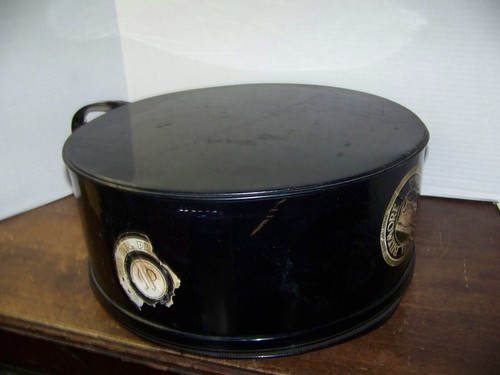 vntg Round Travel Train Case Strap Handle Droutman Manuf Co NY Nice! - Picture 10 of 24