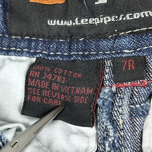 Vtg Lee Pipes Jeans Youth Boys 7 Converts To Shorts Adjustable Waist 23”x 20” - Picture 8 of 13