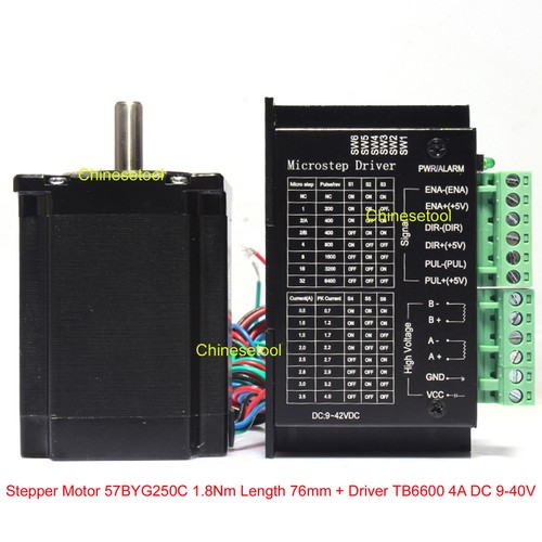 Stepper Motor 57BYG250C 1.8 N.m Length 76mm + Microstep Driver 0.5-4A DC 9-40V - Bild 2 von 7