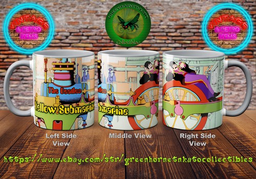 BEATLES Yellow Submarine JOHN LENNON Custom Designed 11 oz Beverage Coffee Mug - Picture 42 of 42