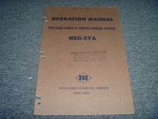 Nicco Kikai NSG-5YA Precision Surface Grinder Owner Operator Operation Manual xz