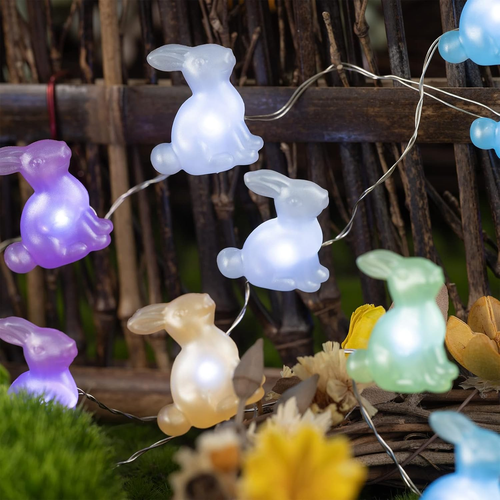 Easter Decoration Bunny LED String Lights Battery Operated with Remote 10 Ft 40 - Picture 7 of 12