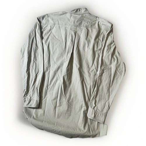 LL Bean Sunwashed Green/Khaki Canvas Button Up Shirt Men L Traditional Fit Tall - Picture 2 of 6