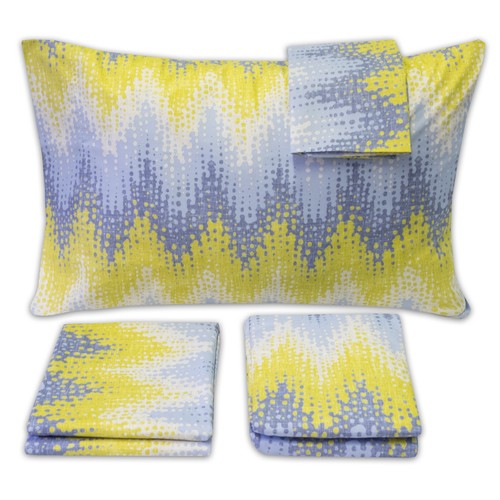 Malibu Chevron bedruckt 4-teiliges Supreme Collection Mikrofaser Lakenset - Bild 5 von 10