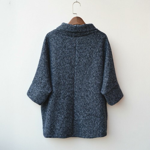 Women Jumper Sweater Batwing Sleeve Hoodie Poncho Hoodie Half Turtleneck Warm - Picture 6 of 15