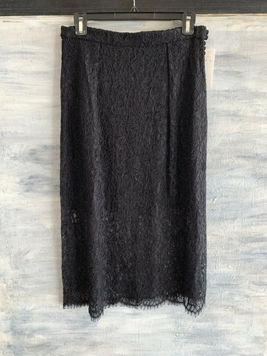 NEW! Nordstrom LEWIT LW379355MI Lace A-Line MIDI Skirt, 10 - Black - $349 - Picture 4 of 12