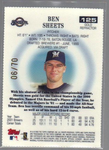 2002 Topps Pristine Gold Refractor UPICK Cards: 12-132 Pr: XX/70 - Picture 74 of 86