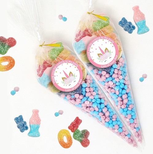 Conos dulces precargados personalizados, bolsa de fiesta, *ENTREGA GRATUITA * *Pegatinas gratis* - Imagen 3 de 9