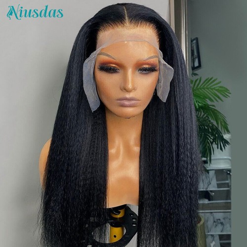 Peluca recta rizada 13x4 HD peluca frontal de encaje transparente peluca de cabello humano - Imagen 9 de 12